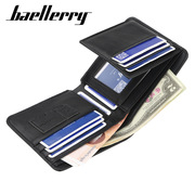 baellerry男士短款钱包韩版多卡位三折零钱包青年，横款钱夹卡包男