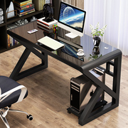钢化玻璃电脑台式桌家用简约现代经济型书桌办公桌简易学生学