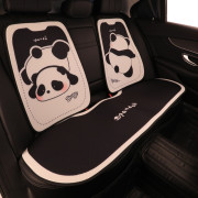汽车坐垫通用四季夏季卡通可爱熊猫座椅套女士车内半包座套座垫