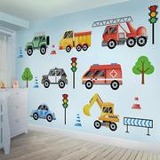 3d立体卡通汽车儿童房床头，创意墙贴纸幼儿园教室布置交通工具贴画
