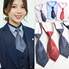 职业正装商务女小领带学院风双层片型免打领带条纹韩版学生领结