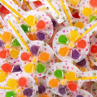 五彩风车糖软糖儿童零食网红棒棒糖，水果味糖果，散装独立小包装