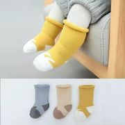 新生儿袜子秋冬季纯棉加厚保暖初生，婴儿0一3月春秋宝宝幼儿中筒袜