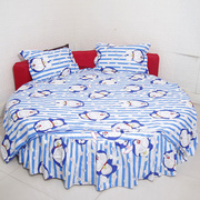 圆床四件套卡通纯棉叮当猫机器猫，花边床裙尺寸，定制被套枕套