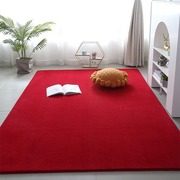 大红色仿羊绒地毯客厅，卧室婚庆结婚布置满铺婚房，装饰床前床边毯