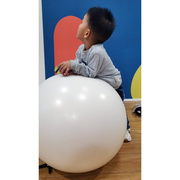 高档纯白瑜伽球全白色磨砂加厚防爆光滑面健身球，大号球充气装饰球