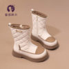 女童马丁靴秋冬款，2024儿童靴子宝宝，二棉鞋加绒皮靴长筒靴冬季