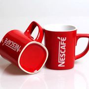 珍藏版雀巢咖啡杯子咖啡勺经典红色陶瓷简约个性欧式创意马克杯