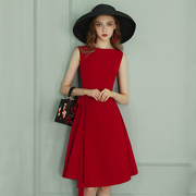 红色小礼服女2022气质，法式平时可穿短款敬酒服新娘日常时尚连衣裙