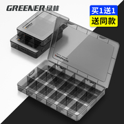 绿林多格零件盒透明塑料电子元器件格子收纳盒子小螺丝分格配件盒