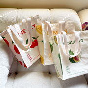 韩版小清新水果帆布包时尚大容量单肩拉链购物手提通勤托特女包包