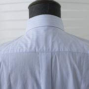 韩版短袖纯棉薄浅蓝色条纹衬衫高管职业商务青年潮流上衣男士