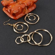 合金吊坠几何圆圈褶边diy配件，手工制作耳环，自制耳夹耳饰品材料包