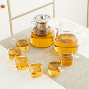 玻璃茶具套装高硼硅耐热透明功夫茶具家用泡茶红茶花茶泡茶壶茶杯
