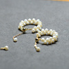 天然珍珠戒指diy手工编织女款开口可调淡水白珍珠(白珍珠)指环学生日礼物