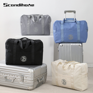 日式旅行便携大容量旅行包可折叠旅行袋男女手提行李包可套拉杆箱