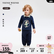 TeenieWeenie Kids小熊童装24年春男宝宝POLO领印花长袖T恤