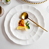 纯白骨瓷餐具碗盘套装，家用欧式平盘陶瓷盘子，西餐牛排盘