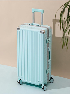 高档高档行李箱铝框万向轮皮箱pvc定制拉杆箱20寸登机旅行箱包时