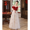 敬酒服新娘高级感红色新中式高端吊带结婚礼服订婚连衣裙