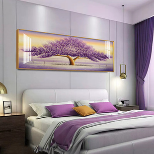 紫色爱情树画满钻卧室床头粘钻十字绣秀2024客厅全贴