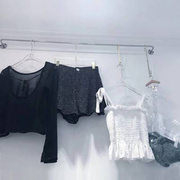 服装展示架上墙式网红挂衣架女装店壁挂上墙架不锈钢拉丝银色侧挂