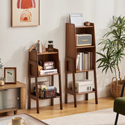 家用小书架置物架落地书柜简约客厅靠墙储物柜电视边柜多层展