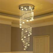 楼梯吊灯长吊灯现代简约客厅，创意个性别墅复式环形楼梯灯水晶