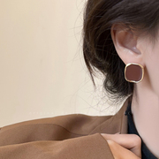 复古方形滴釉耳钉女2024年高级感耳环时尚独特设计感耳饰