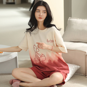 夏季睡衣女纯棉可爱韩版学生宽松短袖卡通薄款两件套装春秋家居服