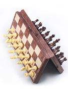 ub友邦大号仿木制国际象棋套装西洋跳棋，64格磁性塑料棋子折叠棋盘