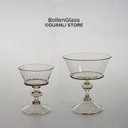 礼物BollenGlass捷克冰激淋杯 甜品杯手工复古高脚玻璃杯
