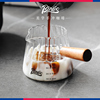 bincoo玻璃小奶盅带刻度，量杯意式浓缩咖啡杯木柄小奶罐萃取盎司杯