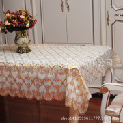 工厂桌布pvc烫金桌布软塑料家用酒店蕾丝防水桌布茶几布