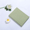 绿色格子棉麻布料，亚麻布料格子布料diy手工，制作布头处理