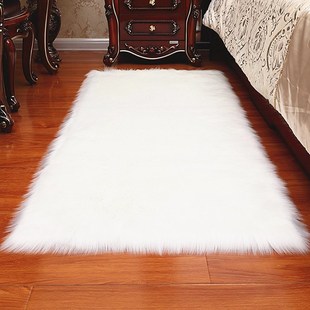 长毛绒高级地毯白色毛毯客厅羊毛，地毯卧室床前床边地垫窗台飘窗垫
