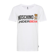 MOSCHINO莫斯奇诺女款白色字母小熊logo短袖T恤
