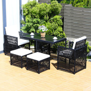 网红阳台小桌椅藤椅茶几三件套户外室外庭院休闲露台阳台桌椅家具