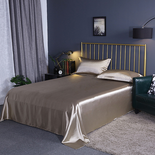 纯色真丝床单单件桑蚕丝绸缎被单1.5m1.8m米双人丝滑裸睡冰丝床笠