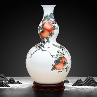 景德镇陶瓷器新中式花瓶葫芦摆件工艺品客厅办公室家居装饰品瓷瓶