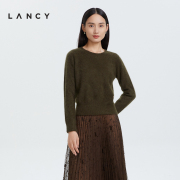 lancy朗姿2022冬季宽松高腰针织衫女通勤打底显瘦休闲毛衣