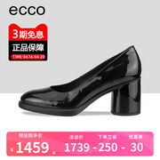 ECCO爱步女鞋高跟鞋 秋季单鞋正装鞋漆皮鞋 雕塑奢华222603