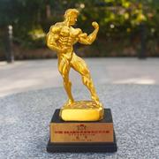 创意树脂人物雕塑摆件肌肉男健美运动比赛事奖杯健身房装饰工艺品