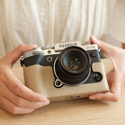 富士xt5相机保护套X100V XS10XS20相机包XT30二代皮套配件皮底座