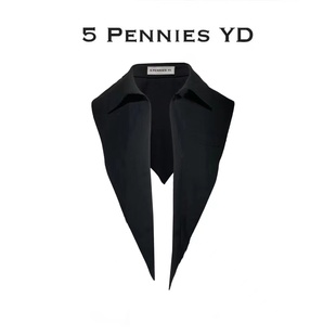 5 PENNIES YD设计师款女原创百搭时尚休闲短款外搭黑色小坎肩