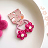 草莓玫粉色系卡通水果蝴蝶结花朵，扎小辫子橡皮筋，儿童对装扎头发圈