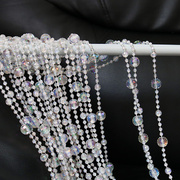 水晶珠帘婚庆亚克力diy手工材料塑料，路引吊顶圆环道具连线