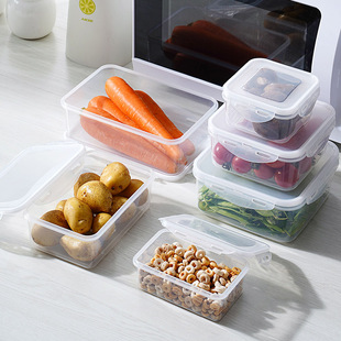 冰箱保鲜盒食物密封盒厨房食品级分装盒家用透明塑料整理收纳盒子
