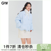 gw大码女装减龄时尚可拆卸毛领90白鸭绒(白鸭绒，)羽绒服2024冬季微胖mm