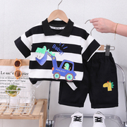 男童卡通夏季短袖套装两件套一周岁宝宝夏装洋气衣服婴儿小童装潮